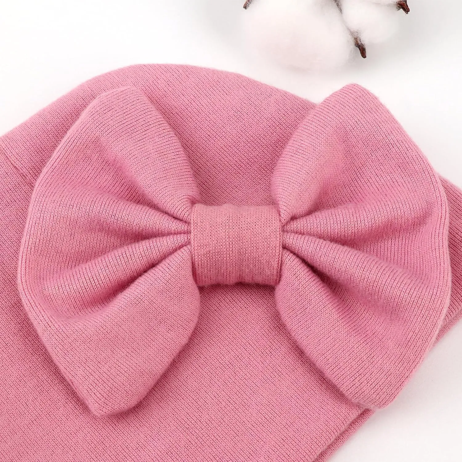 Newborn Baby Hats and Mittens Set Infant Bow Beanie Cap Toddler Gloves Newborn Hospital Hats for Baby Boy Girl 0-12 Months