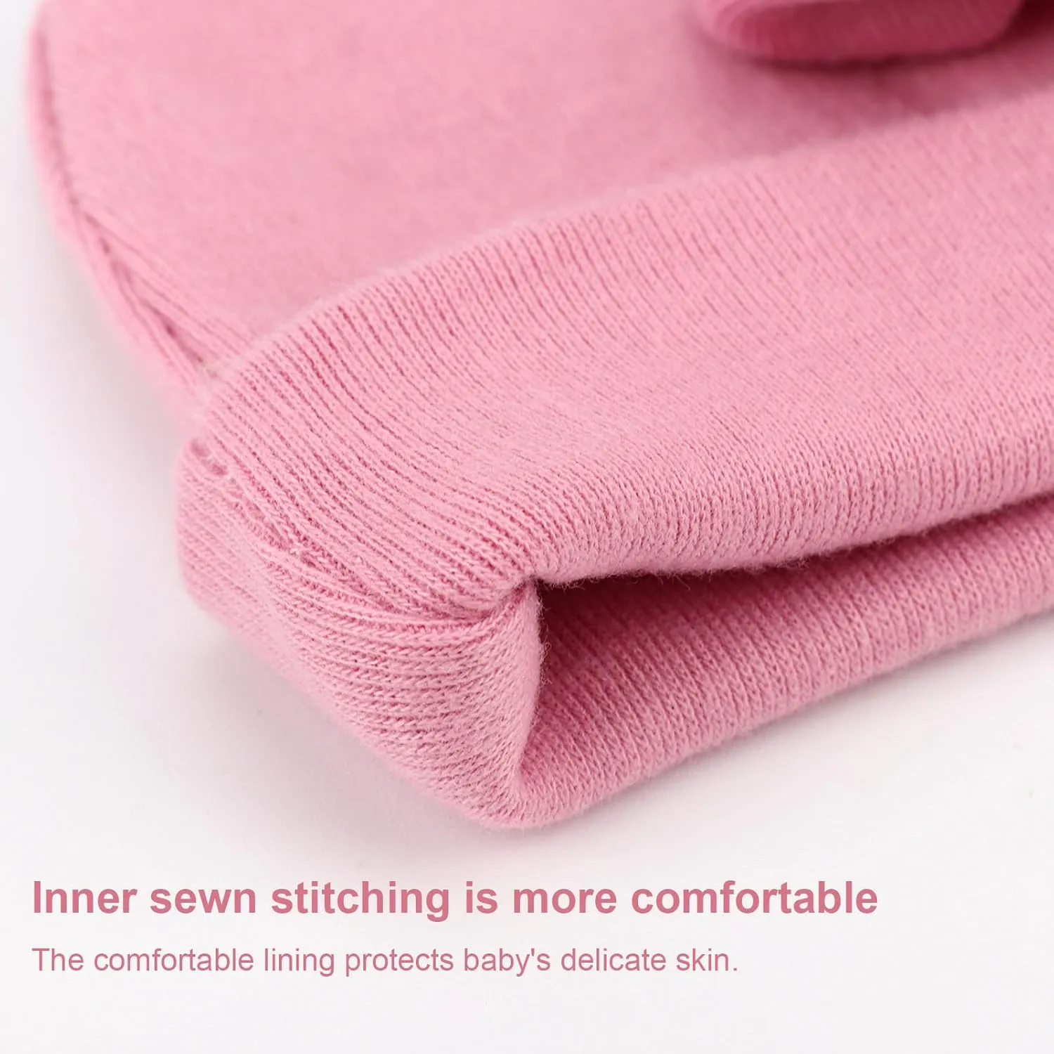 Newborn Baby Hats and Mittens Set Infant Bow Beanie Cap Toddler Gloves Newborn Hospital Hats for Baby Boy Girl 0-12 Months