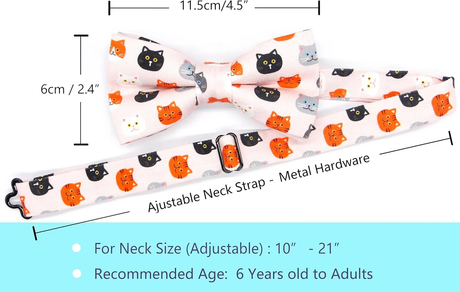 OCIA Cute Pattern Pre-tied Bow Tie Adjustable Bowties for Adult & Children