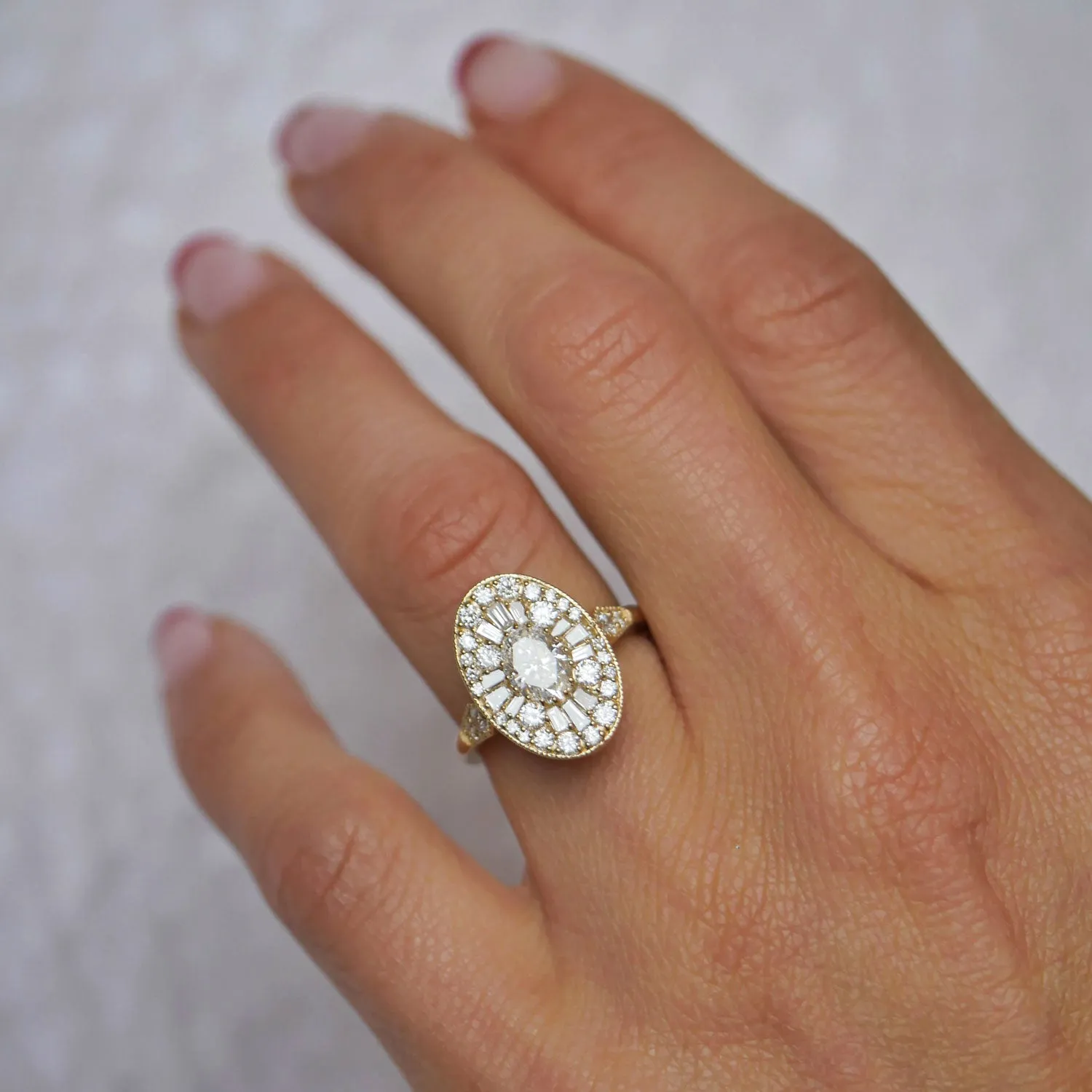 Oval Shape Ballerina Oval Diamond Mosaic Ring