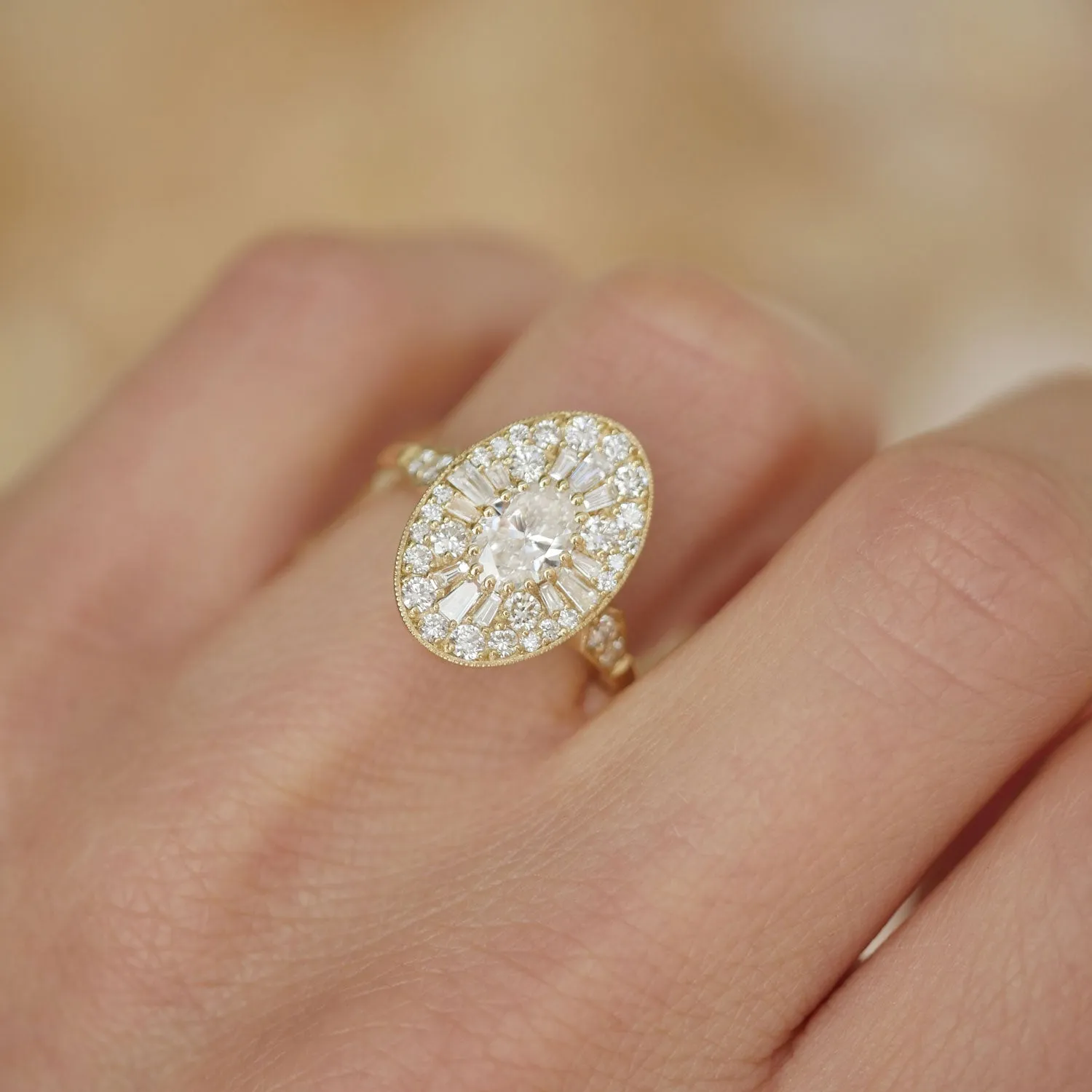 Oval Shape Ballerina Oval Diamond Mosaic Ring