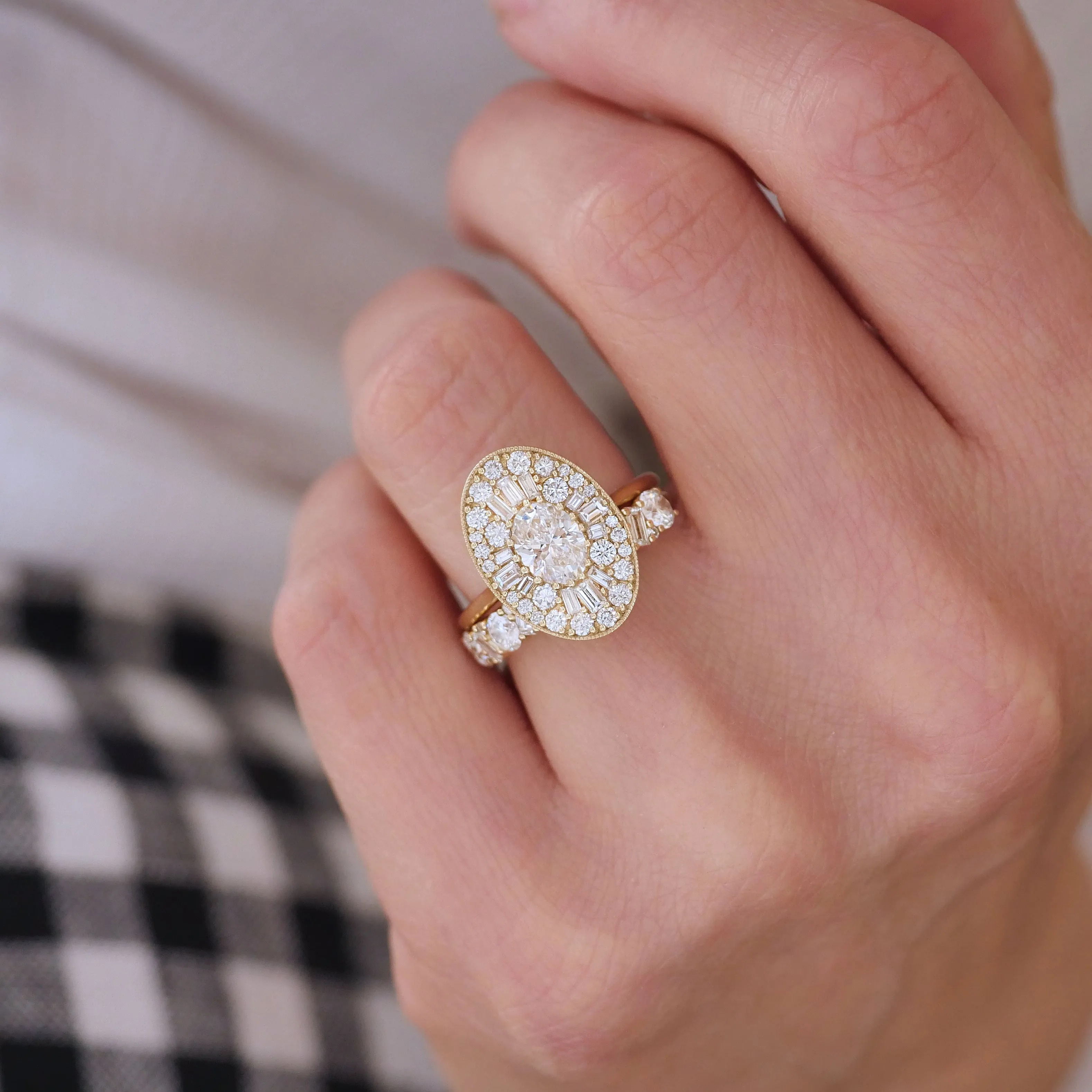 Oval Shape Ballerina Oval Diamond Mosaic Ring