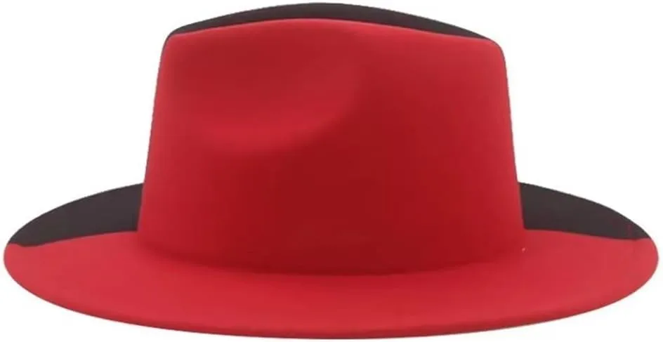 Patchwork Chain Fedoras Hat Unisex Church Hat Wide Brim Party Gradient Jazz Top Hat