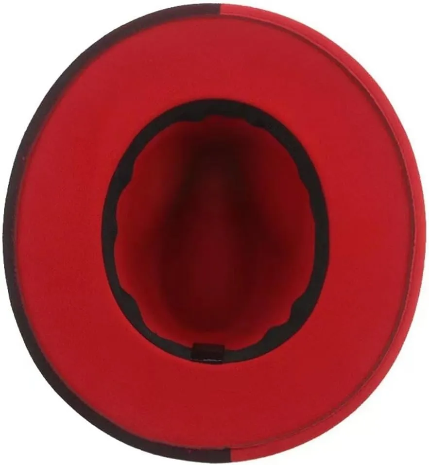 Patchwork Chain Fedoras Hat Unisex Church Hat Wide Brim Party Gradient Jazz Top Hat