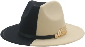 Patchwork Chain Fedoras Hat Unisex Church Hat Wide Brim Party Gradient Jazz Top Hat