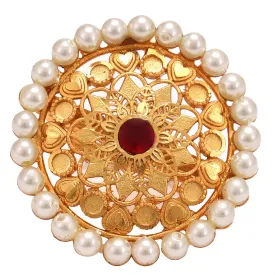 Pearl Embedded Pasha Finger Ring