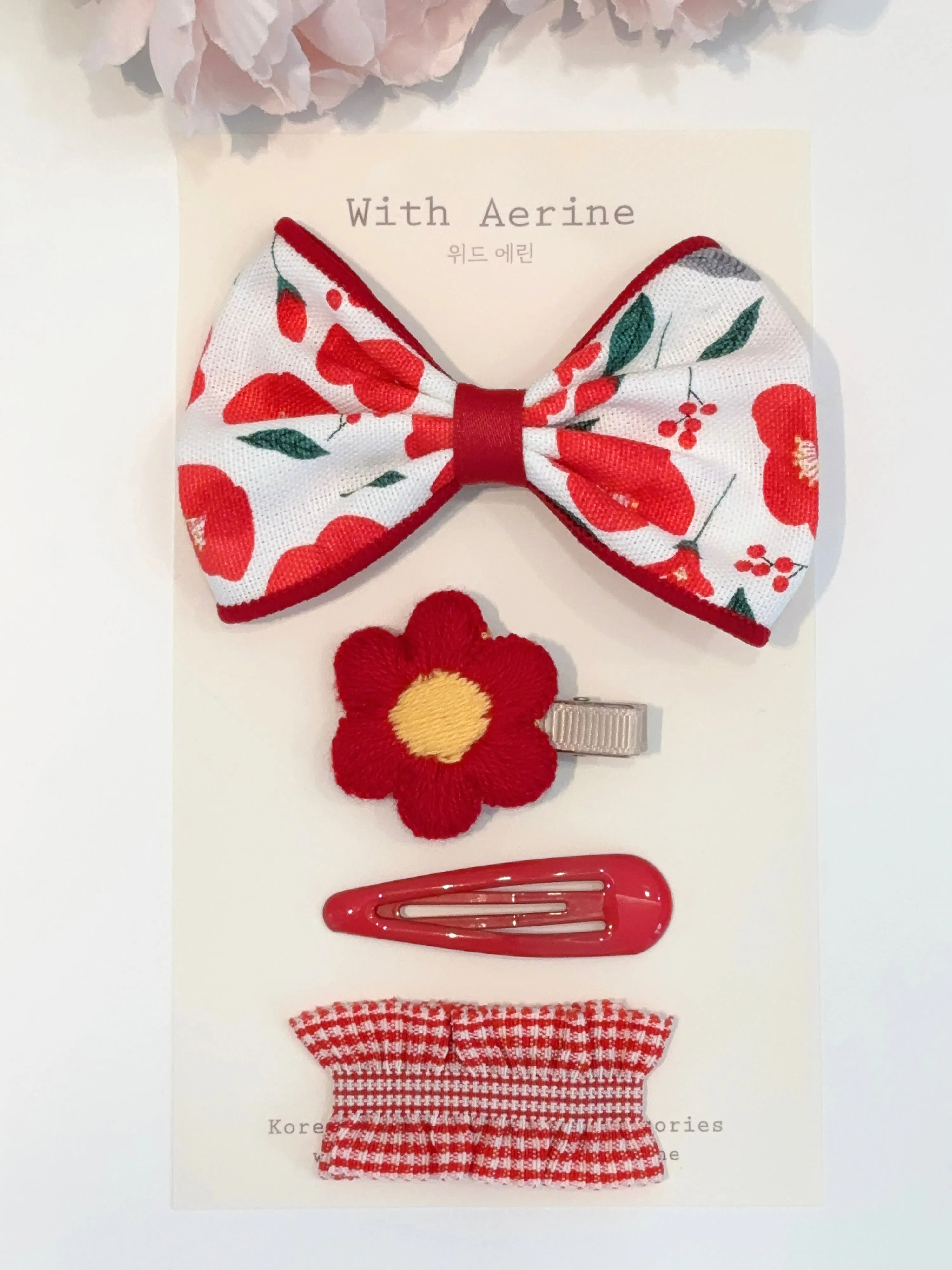 Red Camellia/Set of 4 / 2sizes