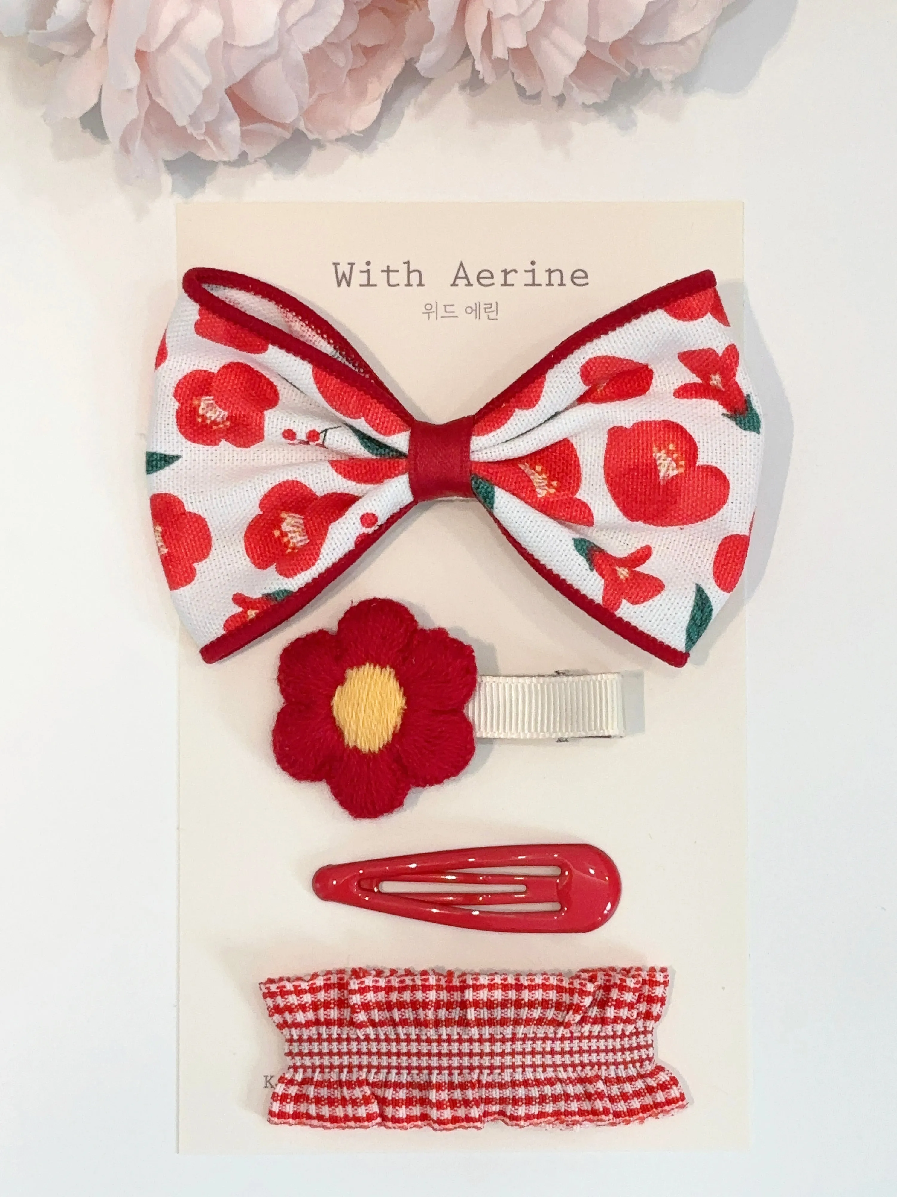 Red Camellia/Set of 4 / 2sizes