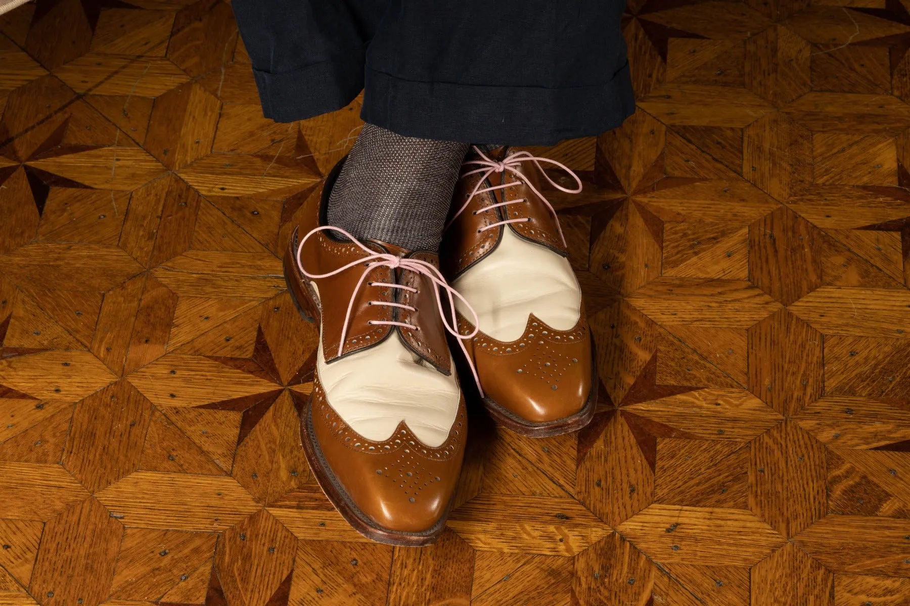 Round Pale Pink Waxed Cotton Shoelaces