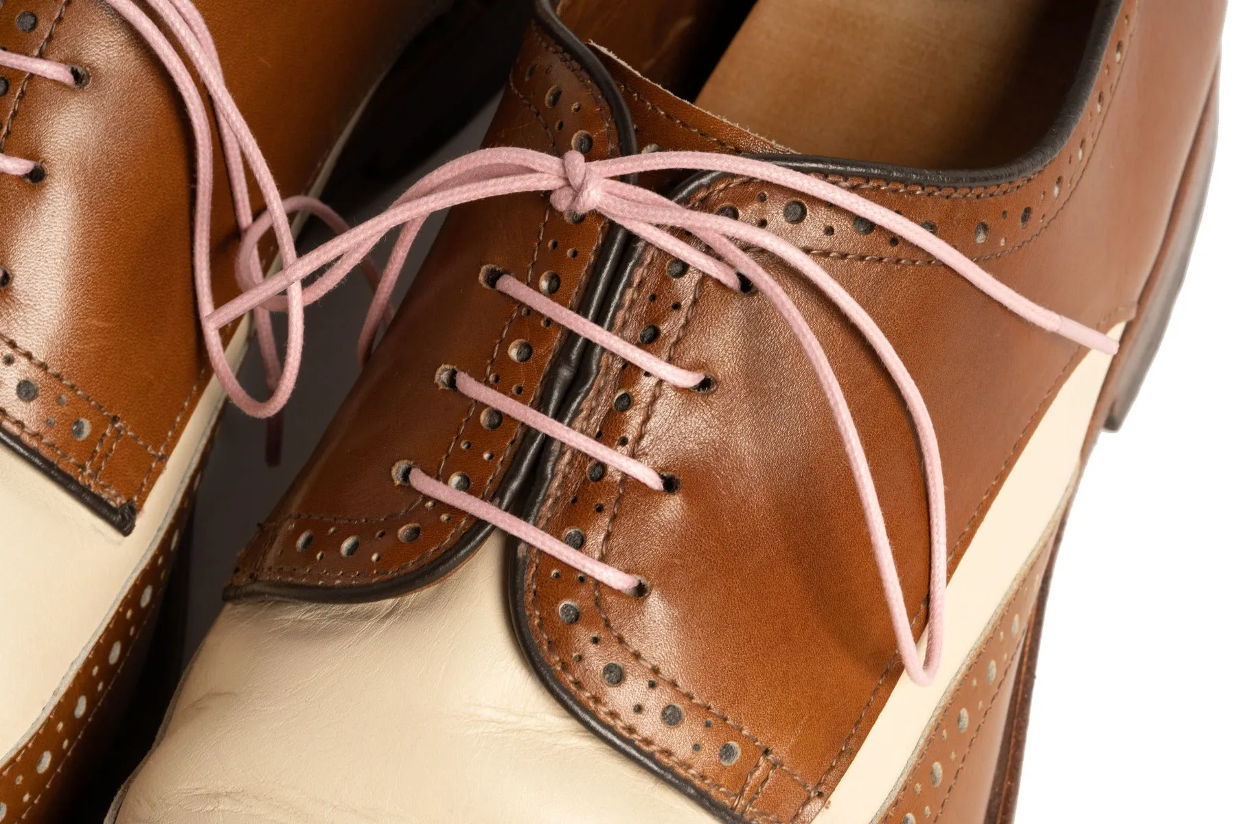 Round Pale Pink Waxed Cotton Shoelaces