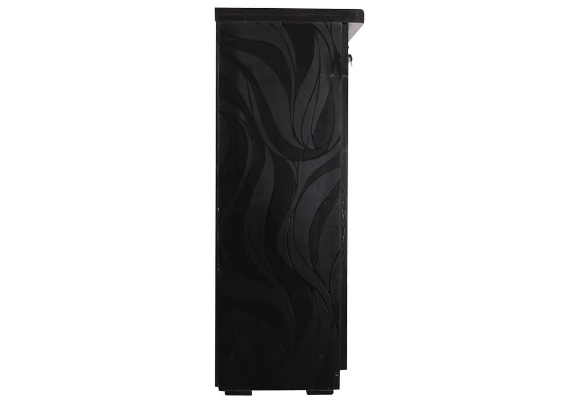 S -Textured 2 Door Shoe Rack In Dark Brown