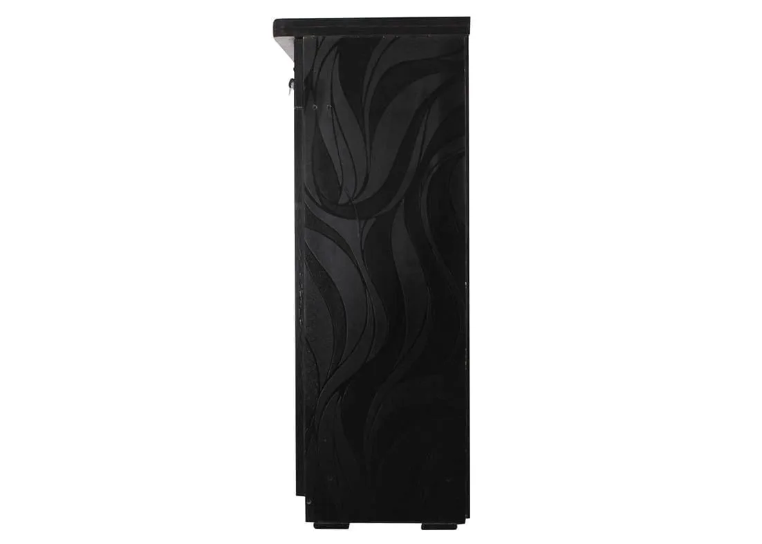 S -Textured 2 Door Shoe Rack In Dark Brown