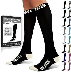 SB SOX Compression Socks for Men & Women (20-30 mmHg) - Best Support Stockings for Travel, Medical, and Sports - Perfect for Everyday Wear