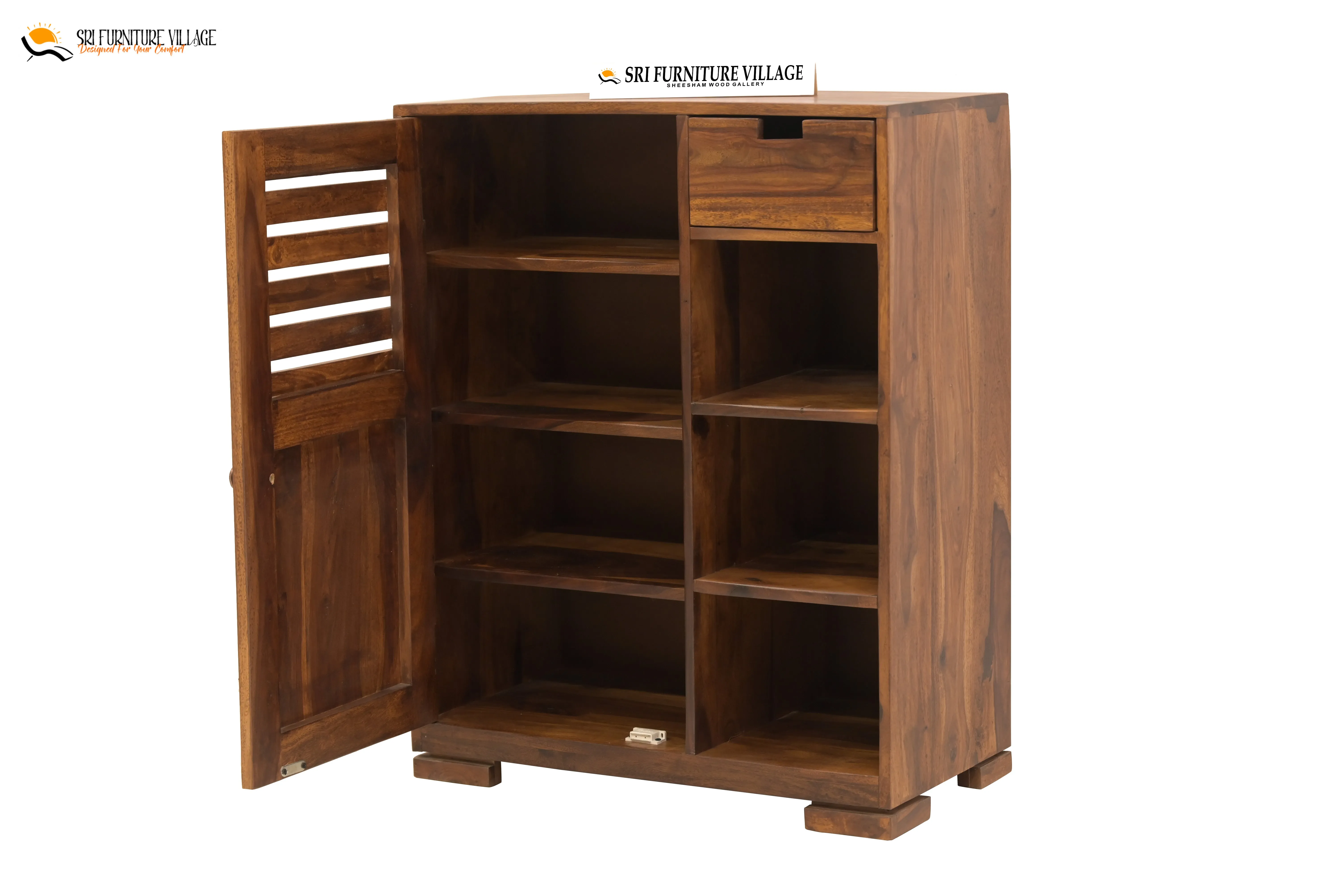 Sheesham Wood Alex Shoes Rack (Natural Finish) - VH1002