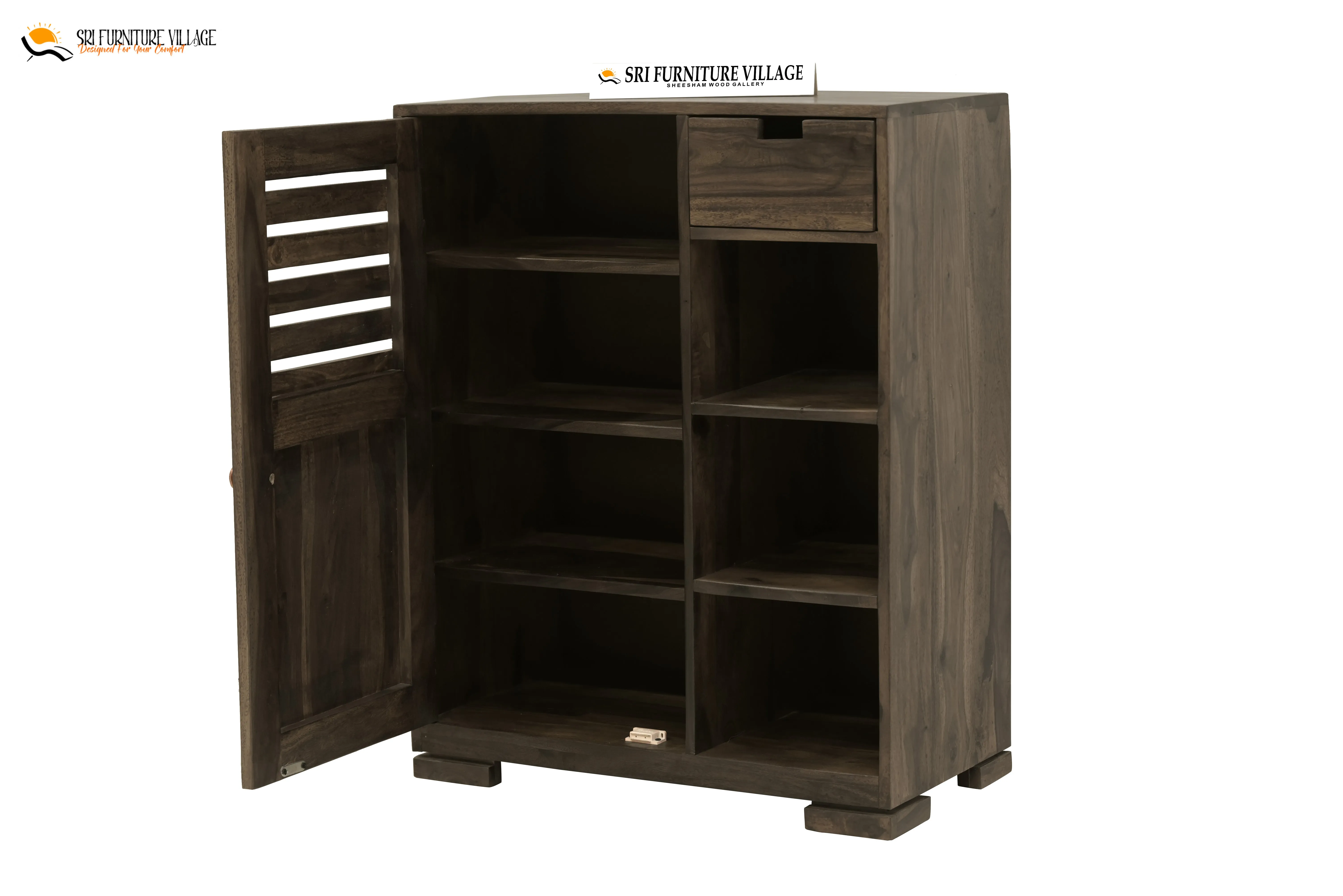 Sheesham Wood Alex Shoes Rack (Natural Finish) - VH1002
