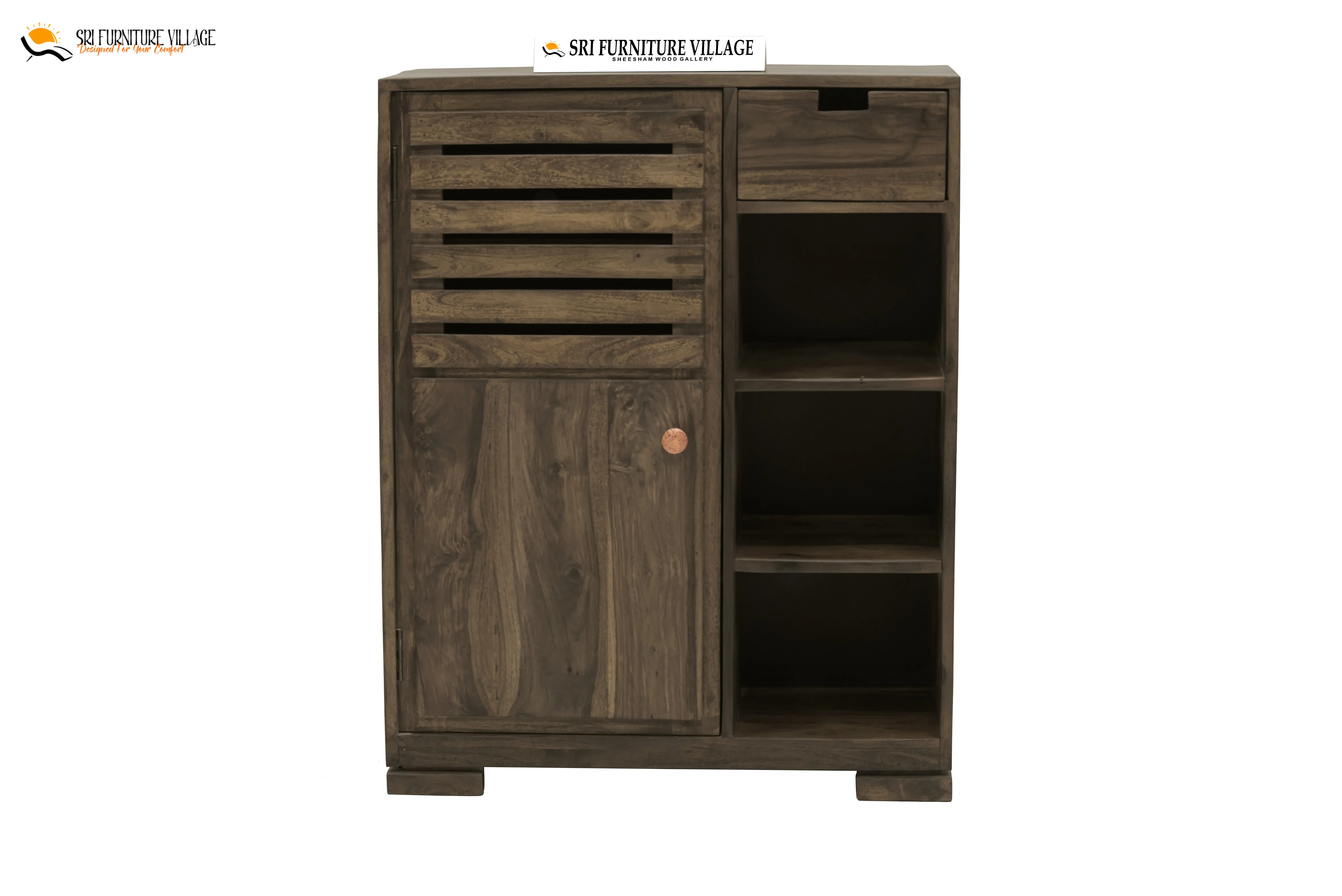 Sheesham Wood Alex Shoes Rack (Natural Finish) - VH1002