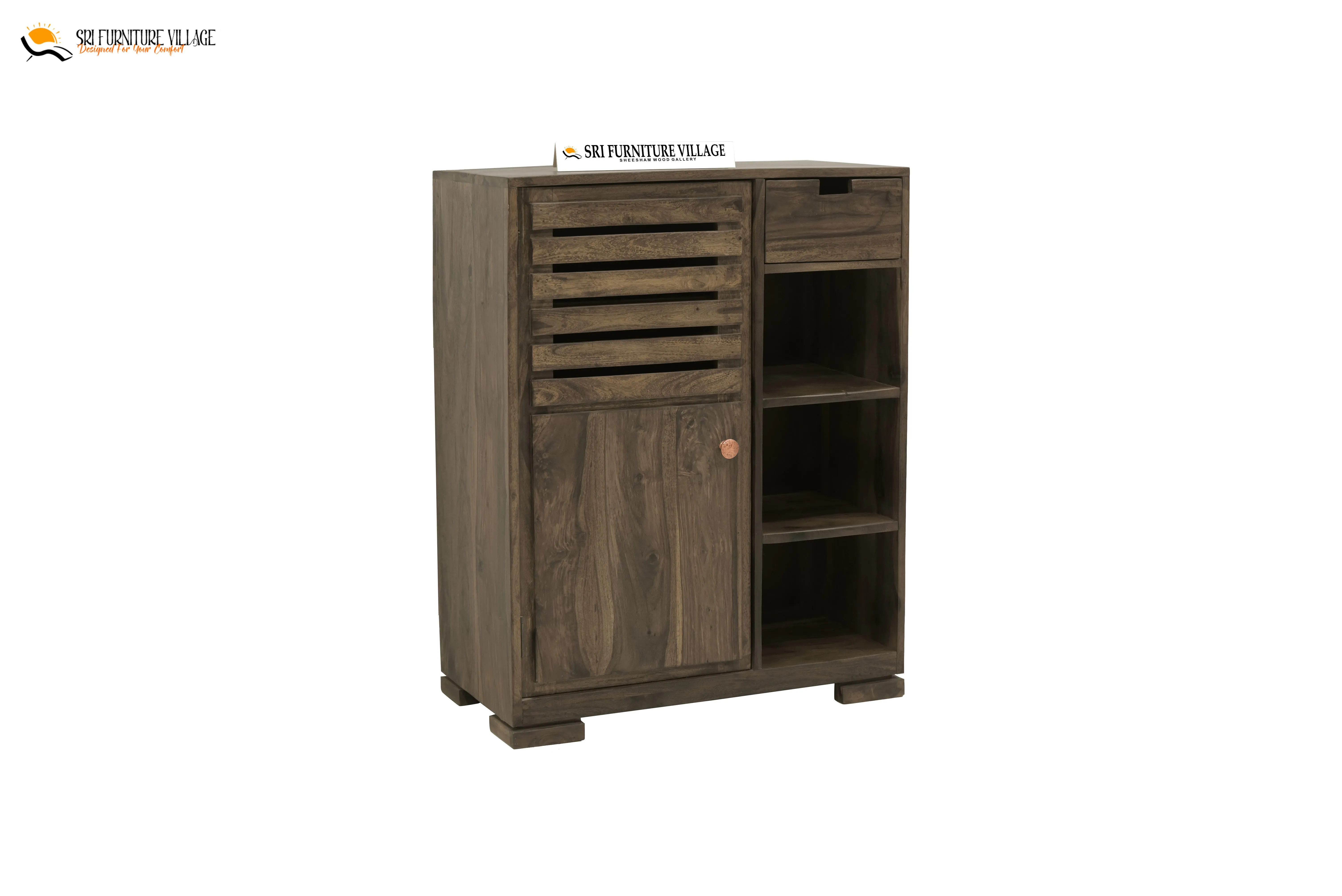 Sheesham Wood Alex Shoes Rack (Natural Finish) - VH1002