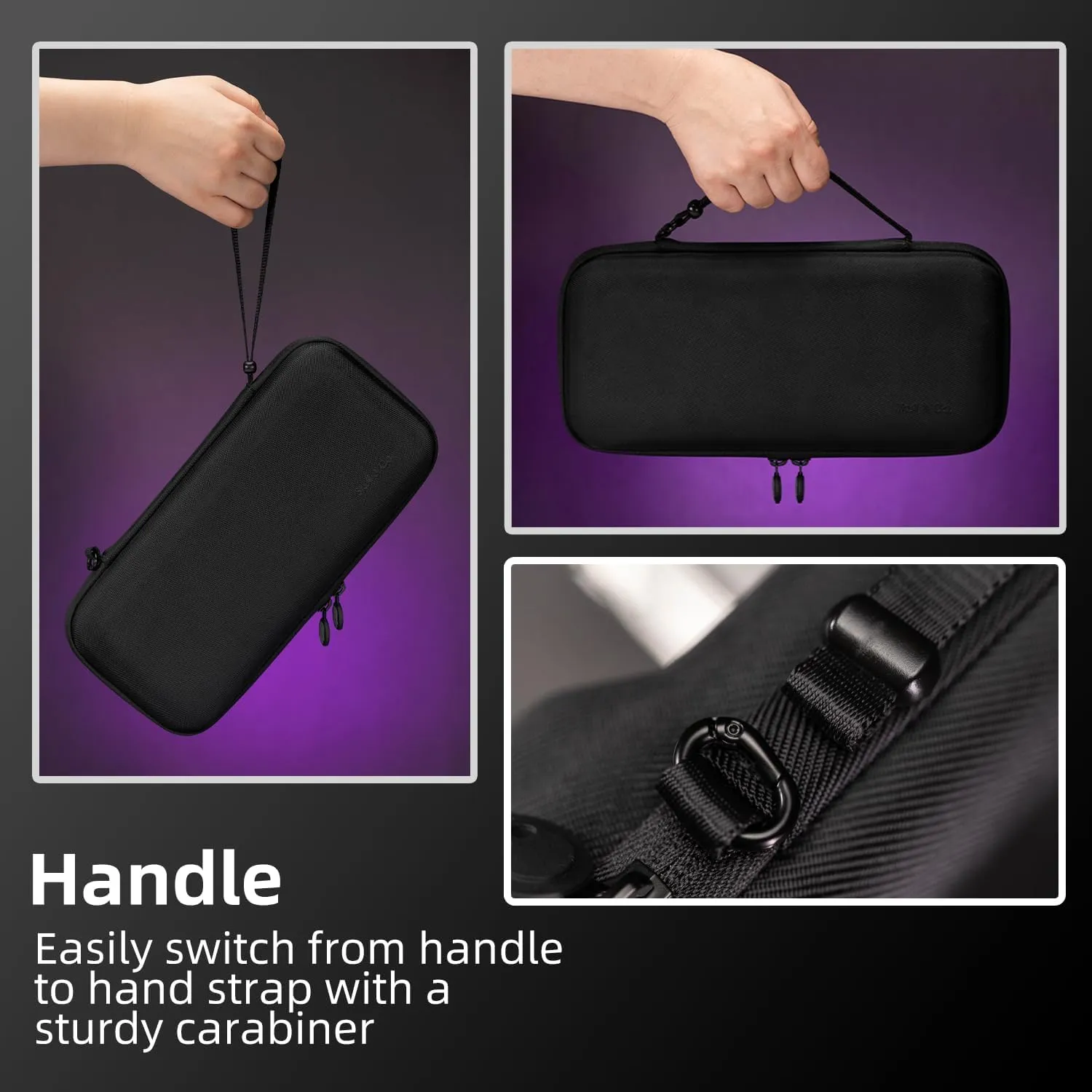 Skull & Co. GripCase Bundle for Steam Deck: Soft Protective Case with Textured Grips Full Protection and Stand, Non-Slip and Anti-Scratch Cover Design [with Slim Carrying Case] - Black