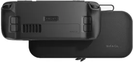 Skull & Co. GripCase Bundle for Steam Deck: Soft Protective Case with Textured Grips Full Protection and Stand, Non-Slip and Anti-Scratch Cover Design [with Slim Carrying Case] - Black