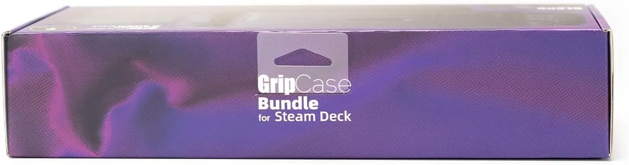 Skull & Co. GripCase Bundle for Steam Deck: Soft Protective Case with Textured Grips Full Protection and Stand, Non-Slip and Anti-Scratch Cover Design [with Slim Carrying Case] - Black