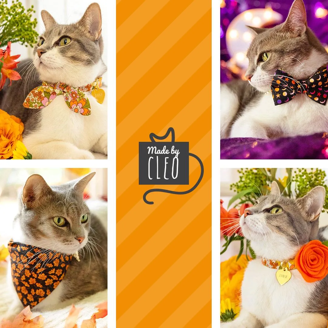 Skull Cat Bow Tie - "Misfit" - Black Pirate Bow Tie for Cat / Halloween, Biker, Cool, Tough, Edgy / Cat   Small Dog Bowtie