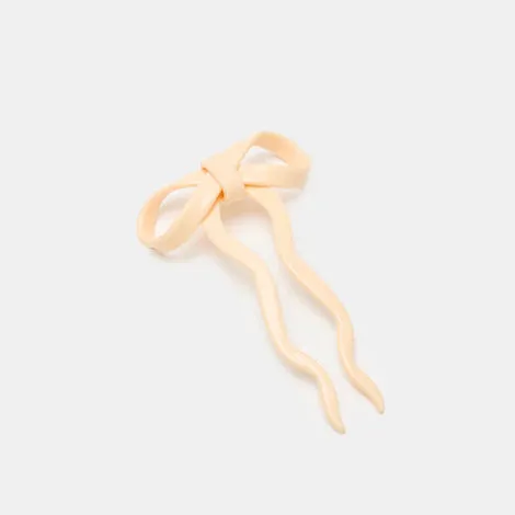 Small Bow Hairpin in Cream