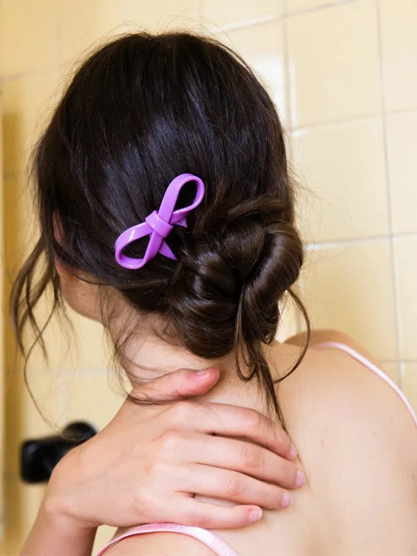 Small Bow Hairpin: Orchid