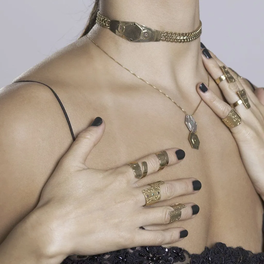 Small Serpent Hexagons Ring