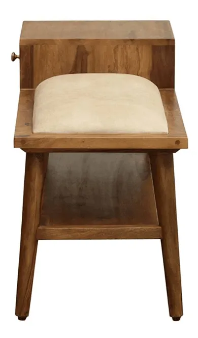 Solid Sheesham Wood Shoe Rack With Drawer