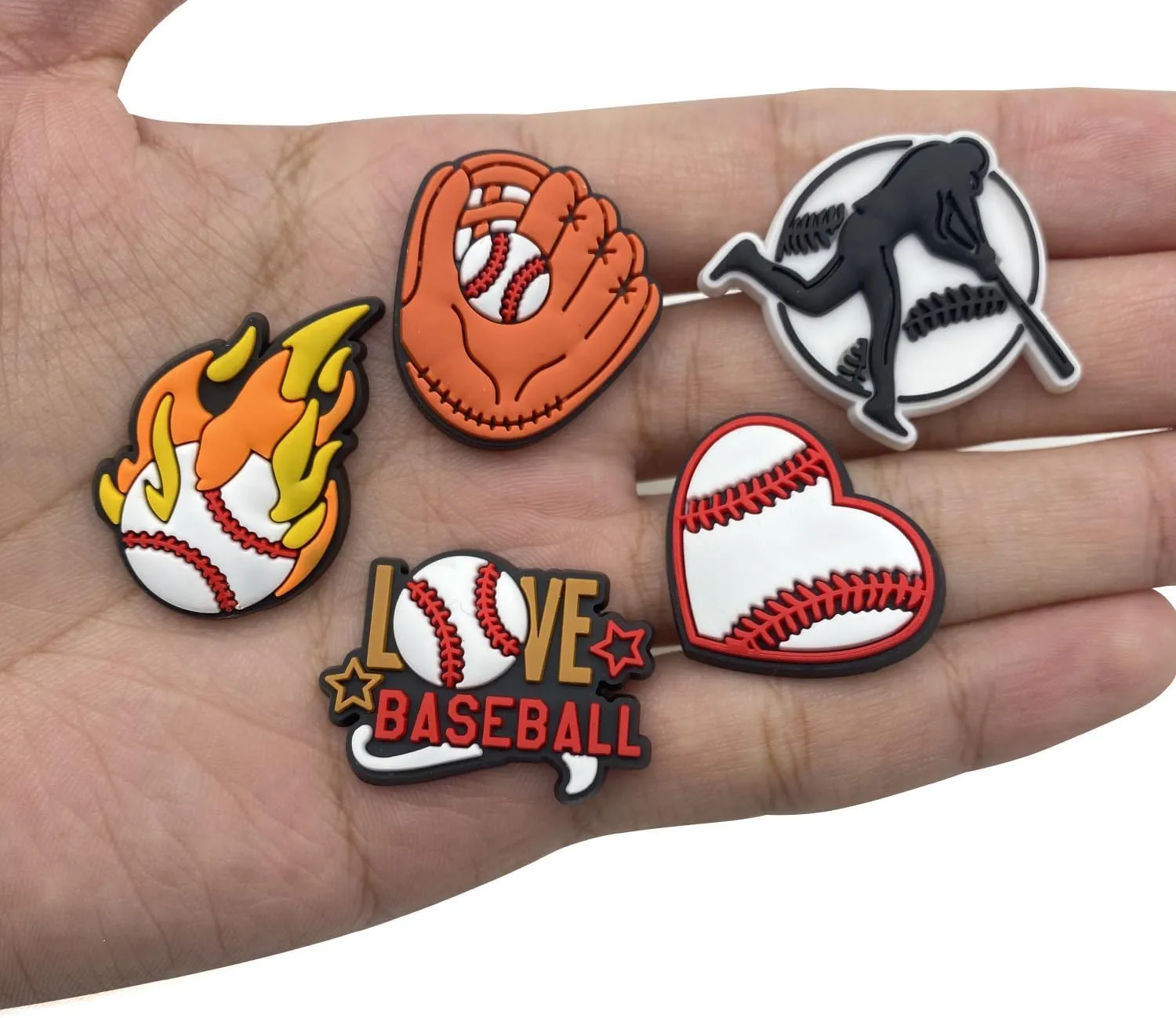 Sports Shoe Charms, Baseball Soccer Football Basketball Volleyball Softball Hockey Shoe Decoration Charms, Cute Clog Accessories Charms for Sports Fans