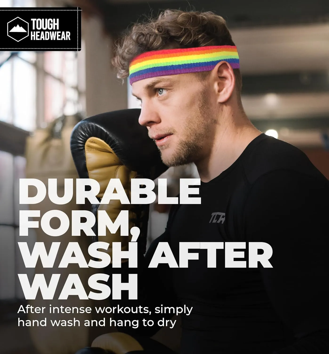 Sports Sweatband Headband Wristband Set - Terry Cloth Headbands for Men & Women, Head & Wrist Sweat Bands for Tennis, Sports, Basketball, Gym, Exercise