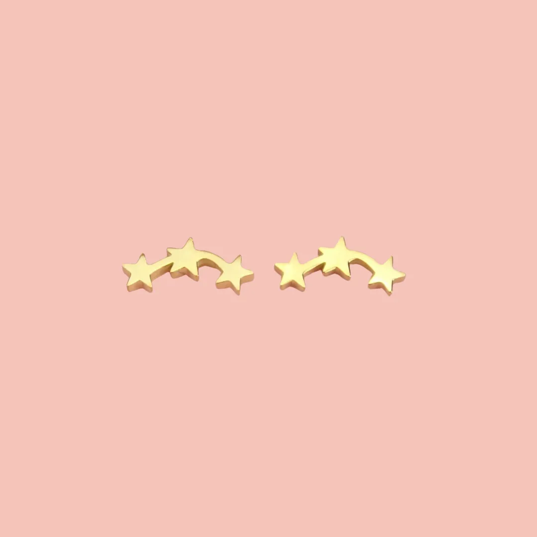Star Earrings Bundle (6 Pairs) (Gold Plated)