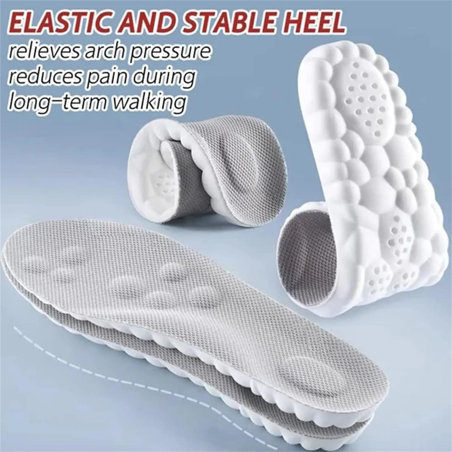 Steppers Insoles for Men Women, 2 Pairs Massage Cushion Insoles, Breathable Memory Foam Orthopedic Insole with Arch Support (Black * 2, Men 11.5-12.5 / Women 13-14)