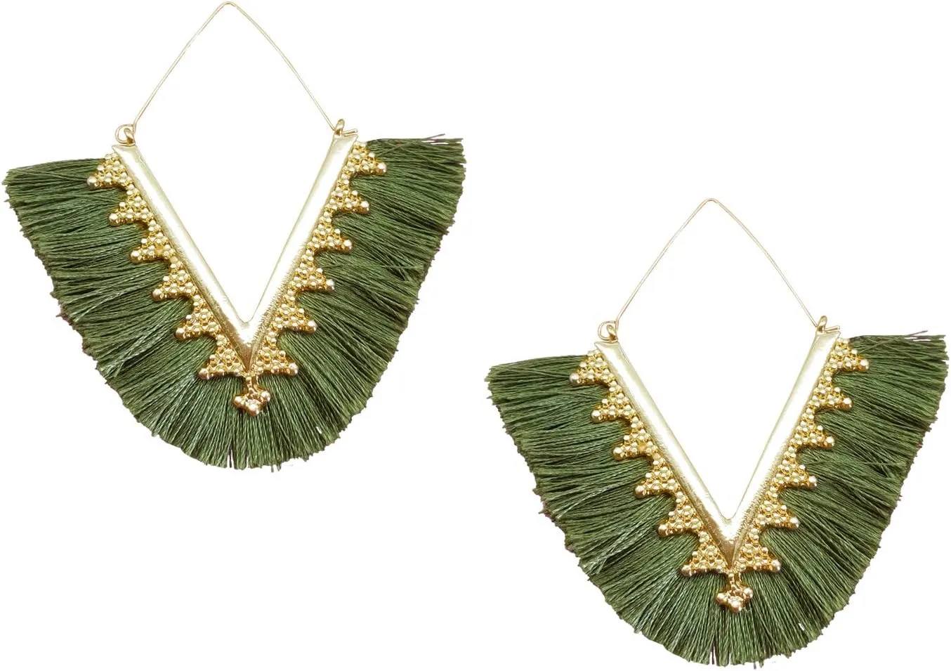 Tassel Hoop Earring Statement Thread Dangle Earrings Stylish Long Fringe Drop Earrings Lightweight Long Swingy French Hook Earrings for Women