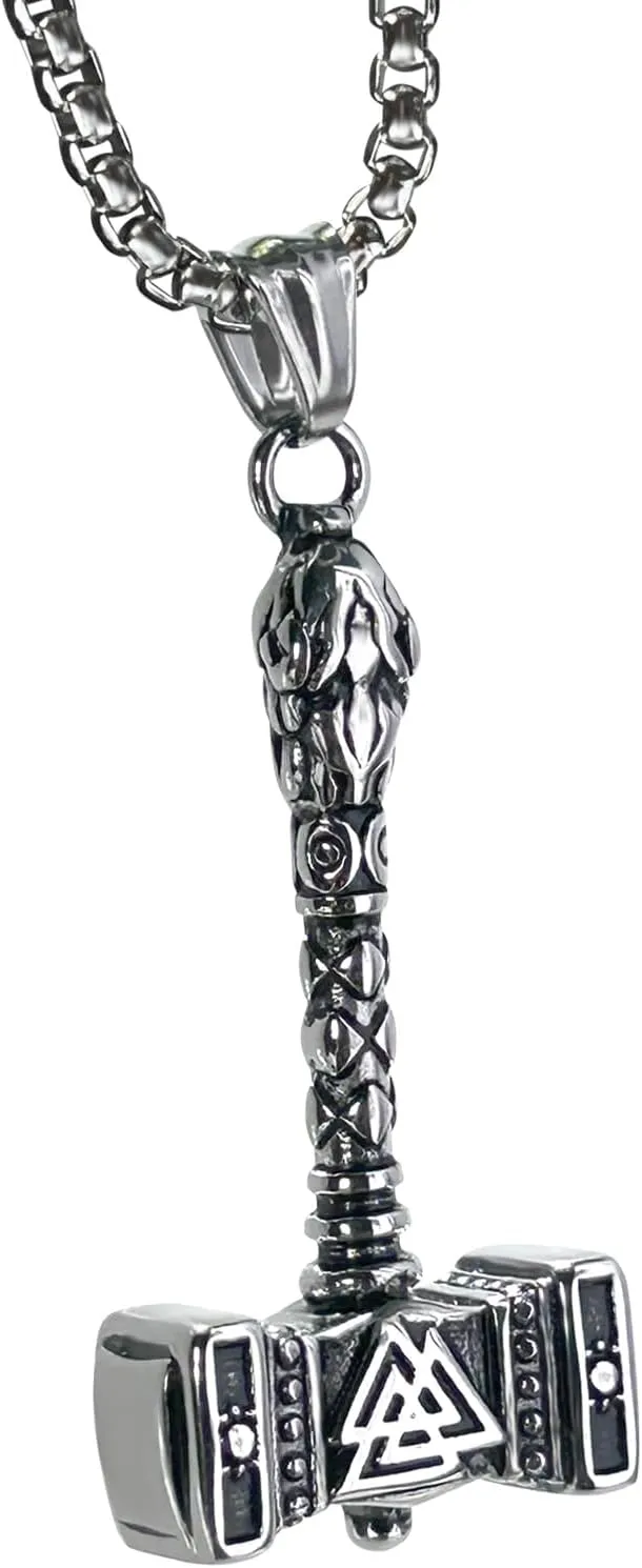 Thors Hammer Necklace for men, Norse Viking Mjolnir Pendant,Talisman Jewelry Gift for Men
