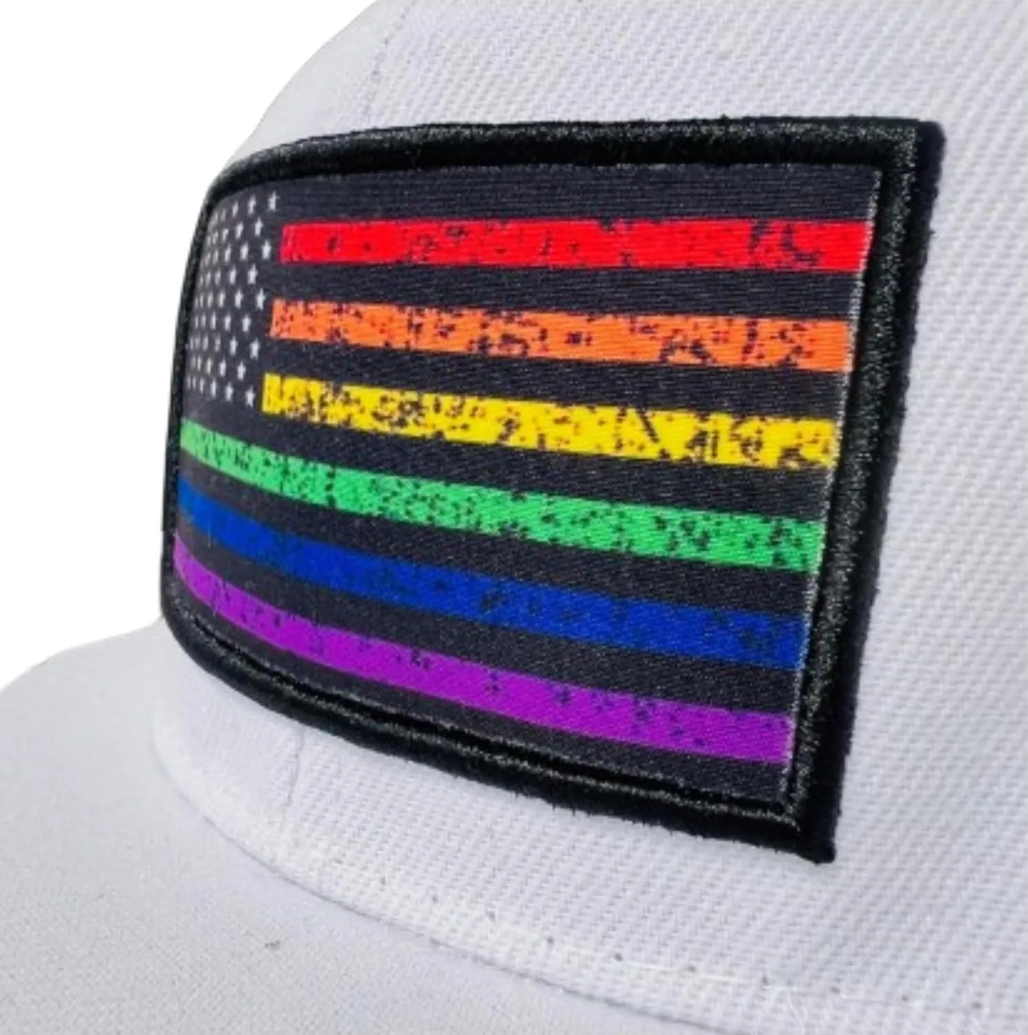 Unisex Rainbow Pride Adjustable Snapback Flat Bill Hat