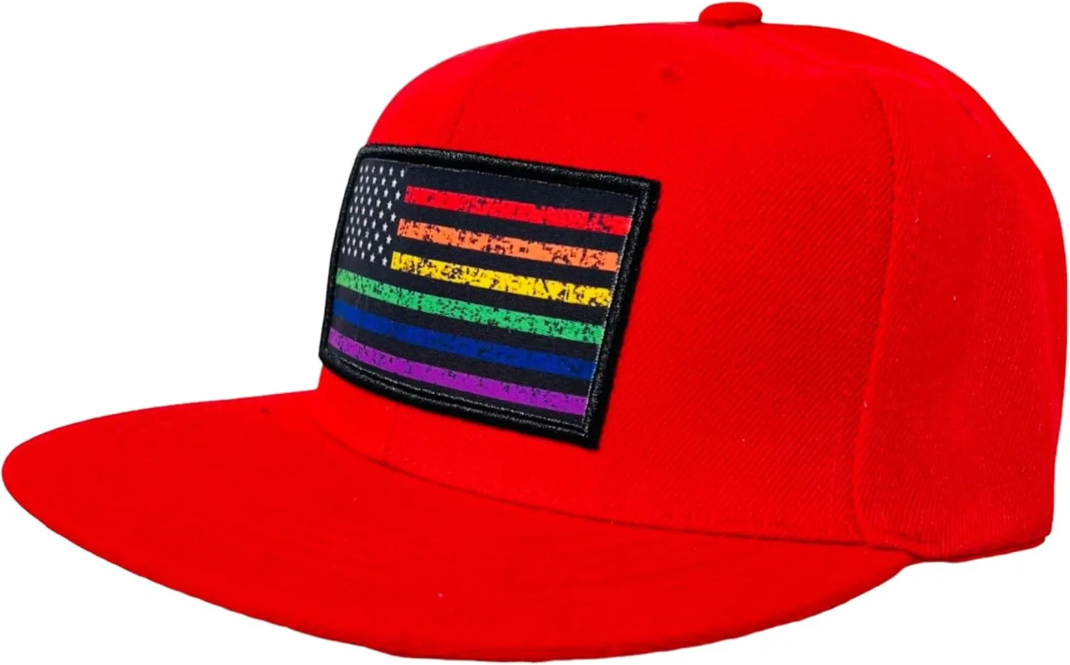 Unisex Rainbow Pride Adjustable Snapback Flat Bill Hat
