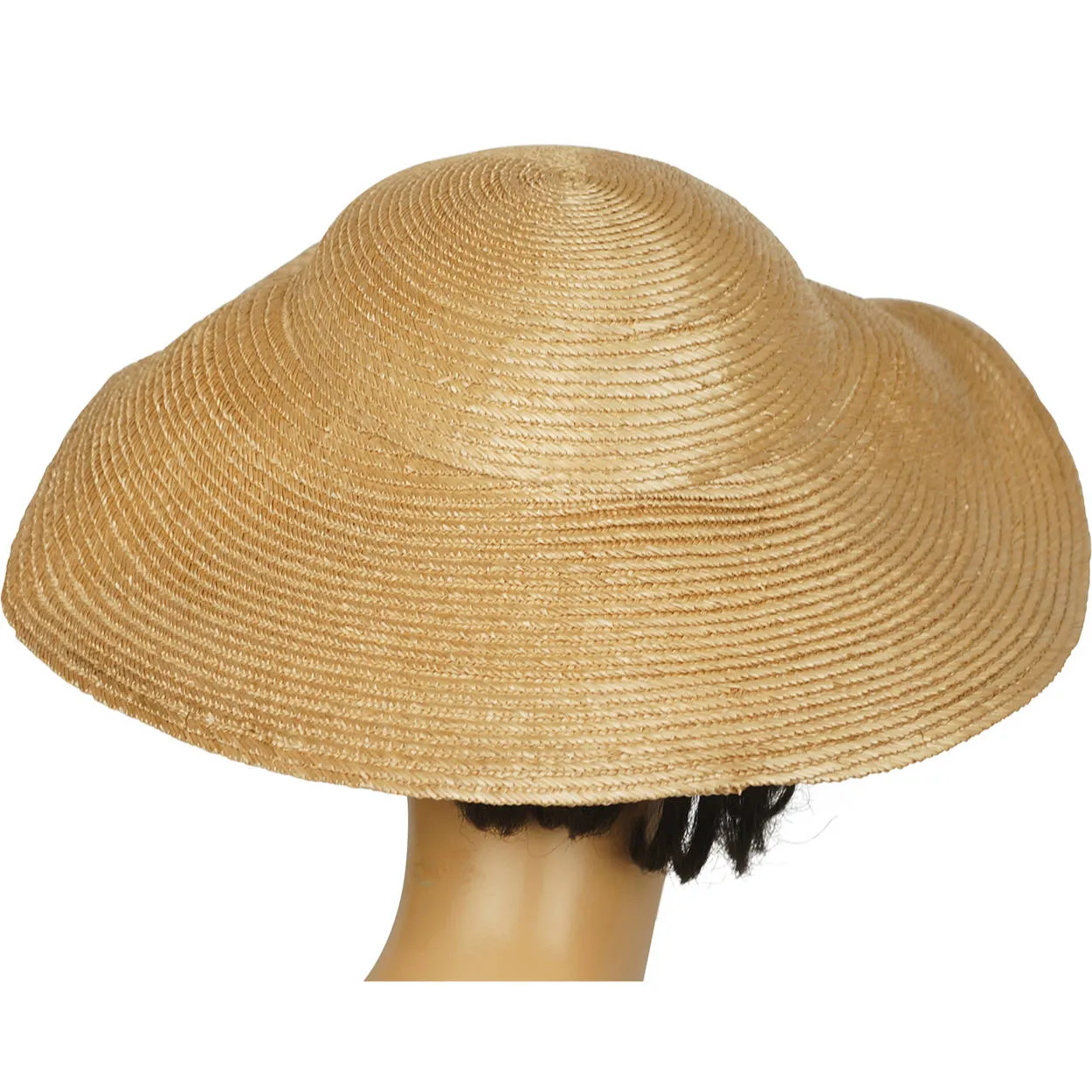 Vintage 1950s Straw Hat Irregular Brim Anny Gardens Montreal Size M