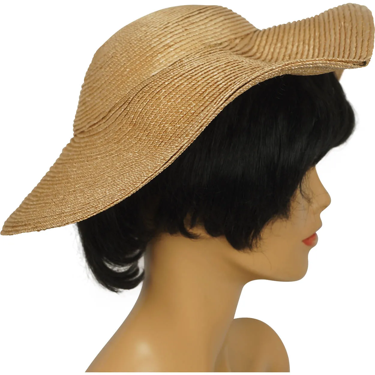Vintage 1950s Straw Hat Irregular Brim Anny Gardens Montreal Size M