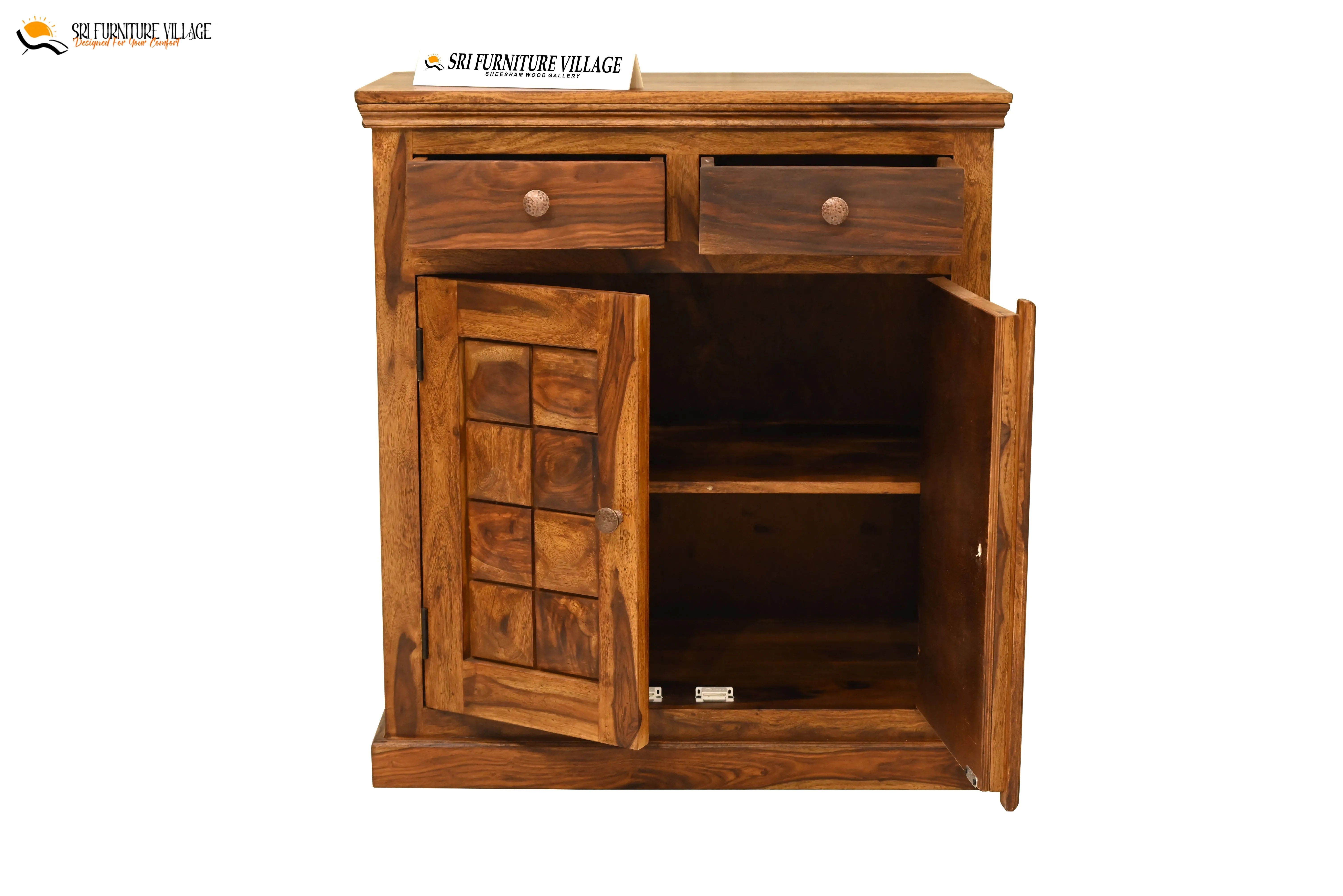 Vintage Side Board With Storage Drawer (Stone Finish) - 6225