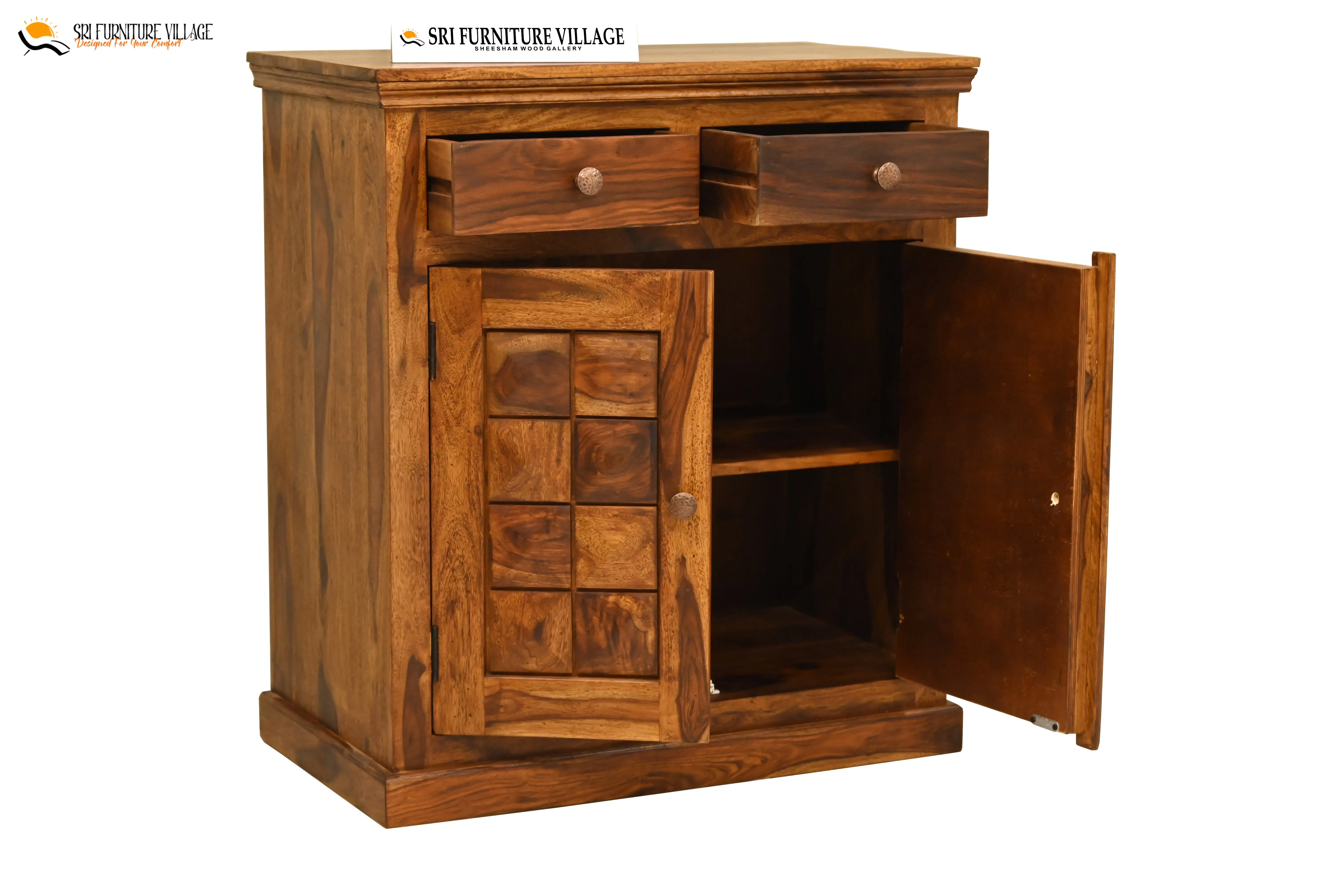 Vintage Side Board With Storage Drawer (Stone Finish) - 6225
