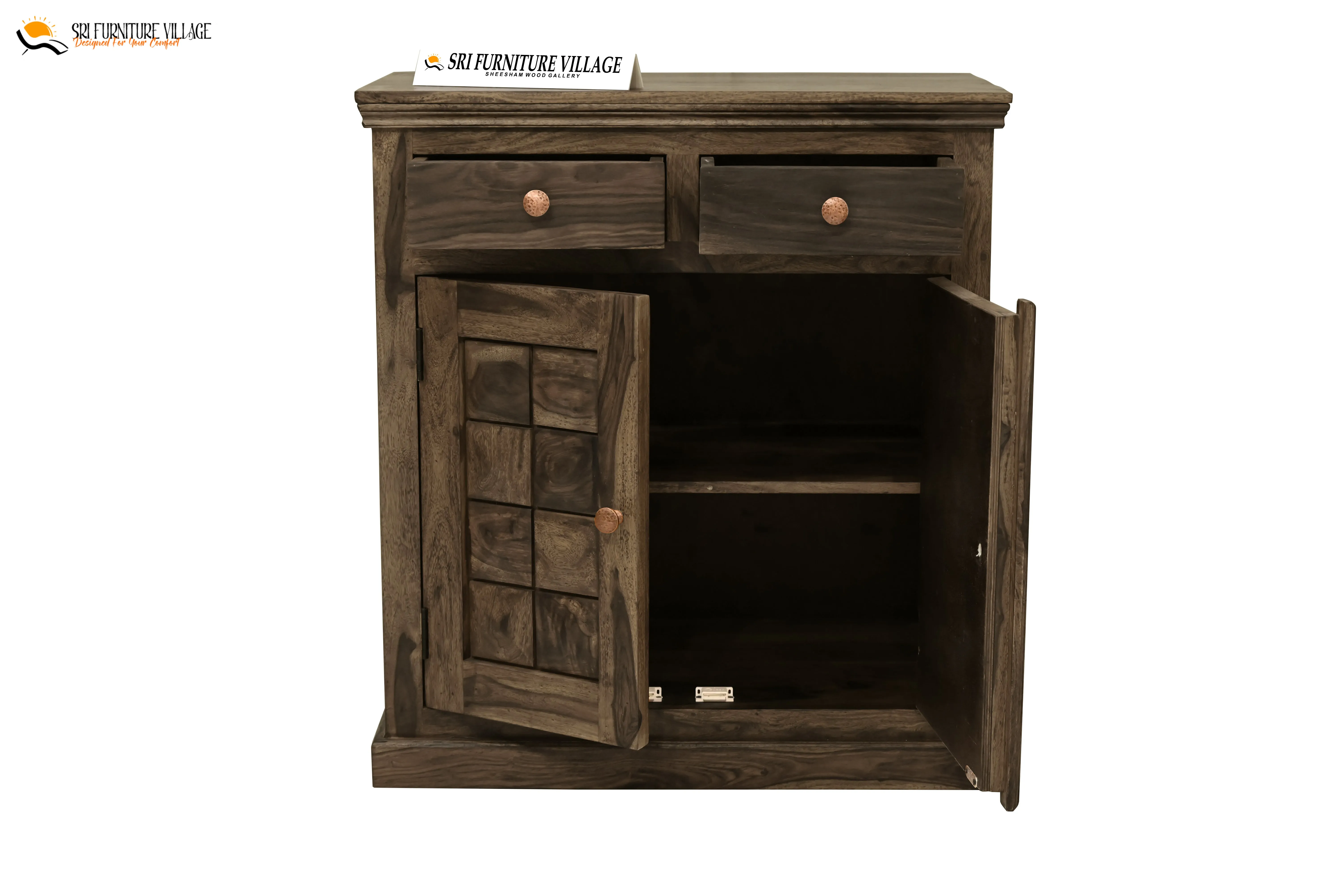 Vintage Side Board With Storage Drawer (Stone Finish) - 6225