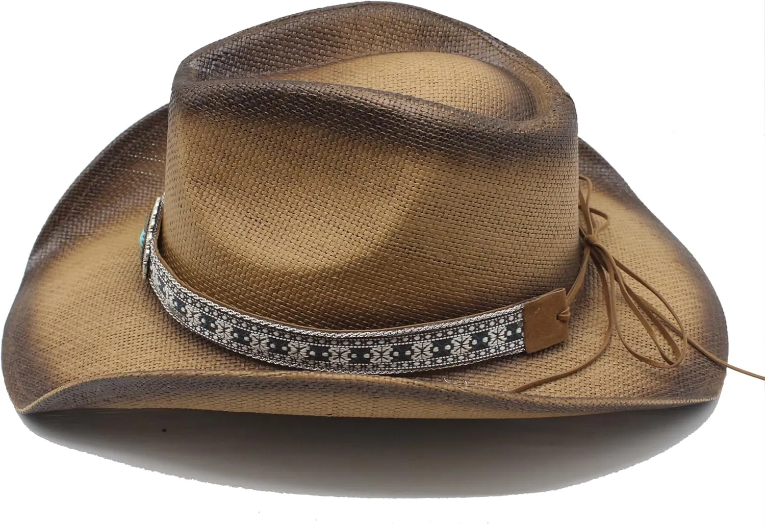 Western Straw Cowboy Hat for Women Men Wide Brim Summer Sun Hat Classic Cowgirl Hat with Belt Buckle for Travel