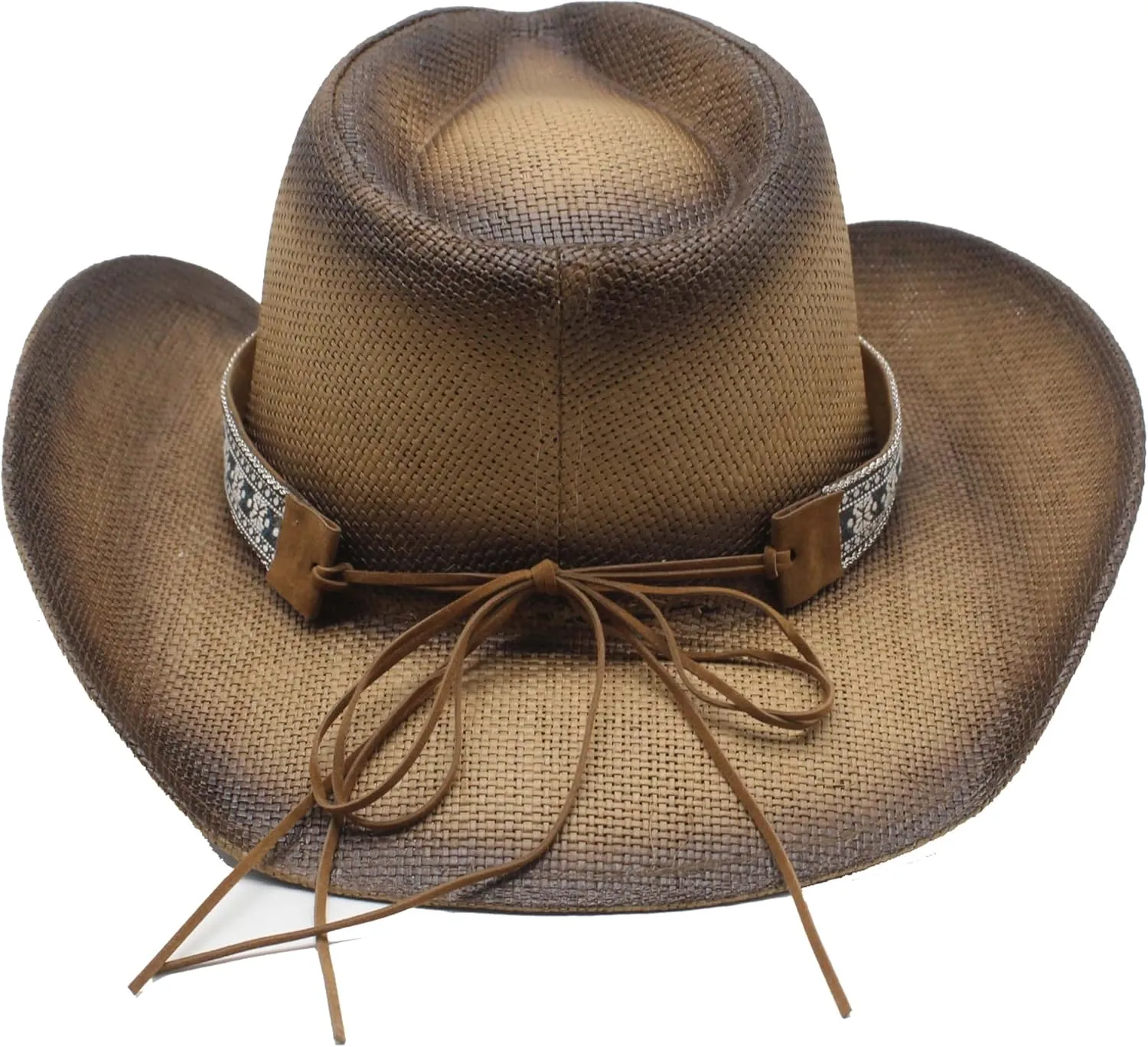 Western Straw Cowboy Hat for Women Men Wide Brim Summer Sun Hat Classic Cowgirl Hat with Belt Buckle for Travel
