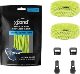 Xpand No Tie Elastic Boot Laces. Hi-Vis Reflective Shoelaces. Ultra Durable for Hiking, Triathletes and Crossfit