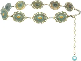 XZQTIVE Women Boho Chain Belts For Dresses Jeans Western Cowgirl Waist Links Belt Adjustable Metal Concho Belt