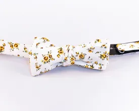 Yellow Floral Cotton Bow Tie-Batwing